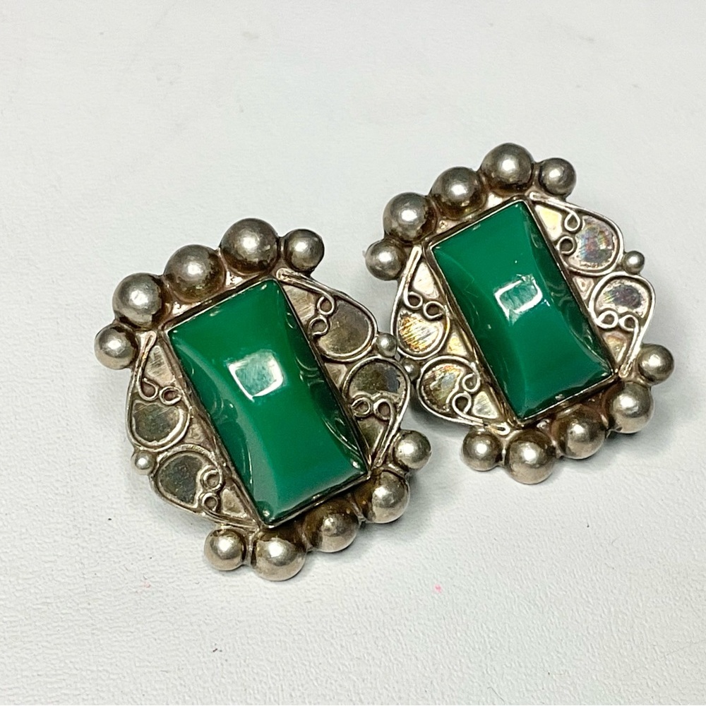 Vintage Mexican Sterling Silver Bold Earrings 1950’s